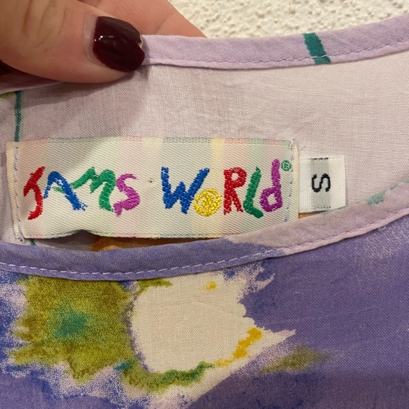 JAMS WORLD Floral Watercolor Print Midi Dress Size Small VGUC - Picture 2 of 4